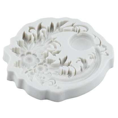 Baroque Silicone Mold Curlicues Scroll Lace Polymer Clay Mold - color: Style P