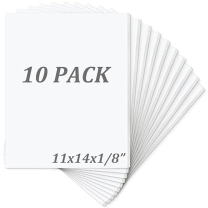 Mat Board Center, Pack of 10 Acid-Free Foam Boards, 11x14 inch White Foam Boards, 1/8" Thick - color: White, size: 11x14