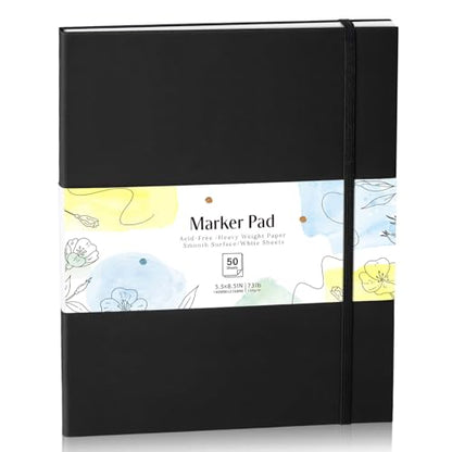 Marker Paper Pad 5.5 × 8.5 in, 50 Sheets, Spiral Bound, 120gsm - size: 5.5×8.5 Inch (50 Sheets )