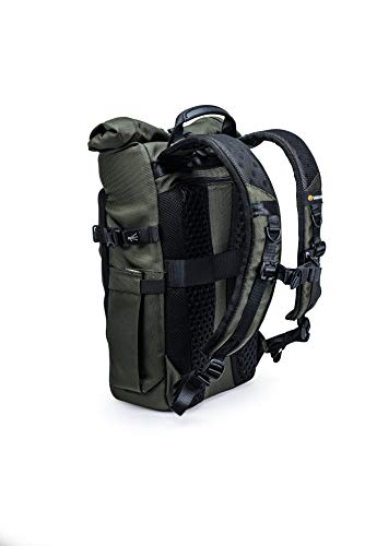 VANGUARD VEO Select 43RB Camera Backpack - Green, Roll-Top Design, Multi-Access, 10.5" Tablet Storage, Tripod Carry - color: Green, size: 43