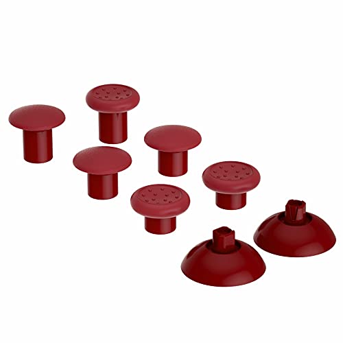 eXtremeRate ThumbsGear Interchangeable Ergonomic Thumbstick for PS5 Controller, for PS4 All Model Controller - 3 Height Domed and Concave Grips Adjustable Joystick - Carmine Red - color: Carmine Red