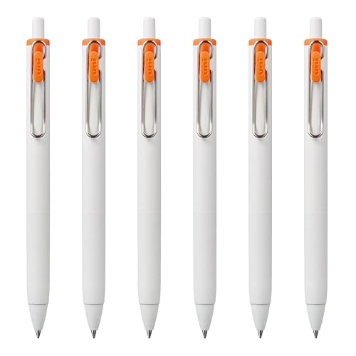 Uni-Ball one Retractable Gel Pens, Medium Point (0.7mm),Orange Ink, 6 Pens - color: Orange, style: Medium