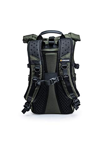 VANGUARD VEO Select 43RB Camera Backpack - Green, Roll-Top Design, Multi-Access, 10.5" Tablet Storage, Tripod Carry - color: Green, size: 43