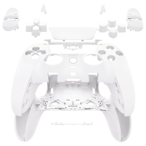 eXtremeRate Full Set Shell with Buttons Touchpad Cover Compatible with ps5 Edge Controller, White Custom Replacement Decorative Trim Shell Front Back Plates Compatible with ps5 Edge Controller - color: White