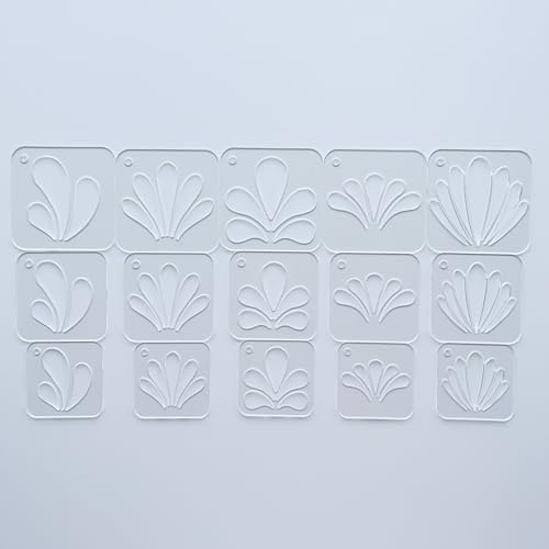 Mandala Stencils Set, 15 Piece Clear Acrylic Drawing Templates with Ring for Art, Painting, Dot Art