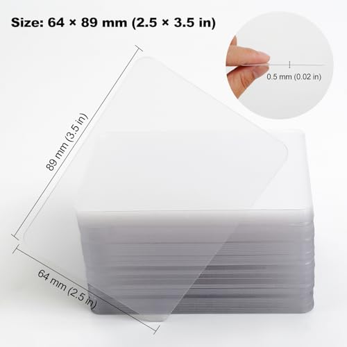 100 Clear PET Cards, ATC Size 2.5 x 3.5 in, 0.5 mm Thick