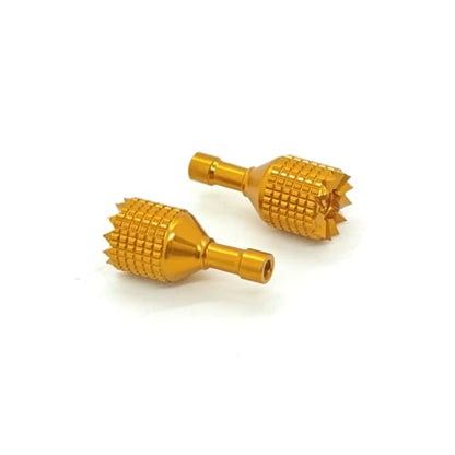 Drone controller: Replacement of drone control stick, suitable for various remote controls, 2 pieces per pack, aluminum alloy control stick, (yellow) - color: Orange