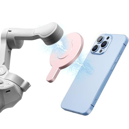 Magnetic Phone Clamp for DJI, Adapter Mount Clip for DJI Gimbal Accessory - color: Pink