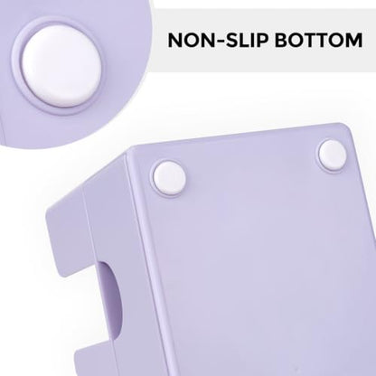 SKYDUE Small Desk Organizer with Sticky Notes Holder,Pen Holder for Deskc - color: Purple