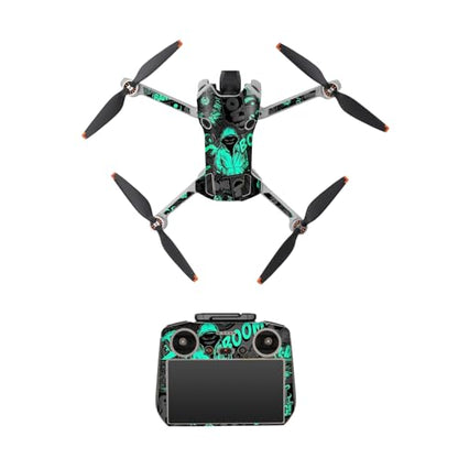 Skin Stickers Compatible with DJI Mini 4 Pro, Waterproof Sticker Decal Skin DIY Accessory for DJI Mini 4 Pro Drone and RC 2 Controller (E) - color: E