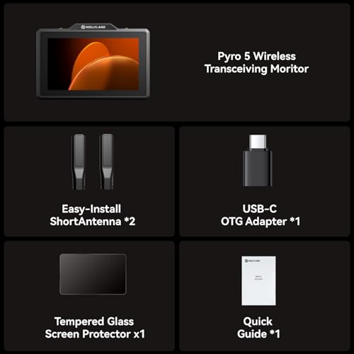 Hollyland Pyro 5 Wireless Transceiving Monitor + Pyro S Wireless Video Transmitter and Receiver Ecosystem - size: 5.5 inch - Pyro 5 & Pyro S