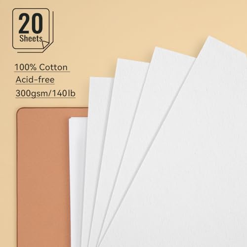 Lightwish Watercolor Sketchbook, 100% Cotton Cold Press Refillable Paper - color: Flat Buckle Brown