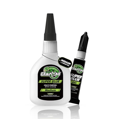 Medium Super CA Glue 28.3 Gram with 3 Gram Superglue Gel, All Purpose Clear Glue for Wood Metal Plastic Shoe Ceramic Leather Glass, Strong Instant Cyanoacrylate Adhesive for DIY Crafts Hobby Model - size: 1 oz., style: MEDIUM VISCOSITY