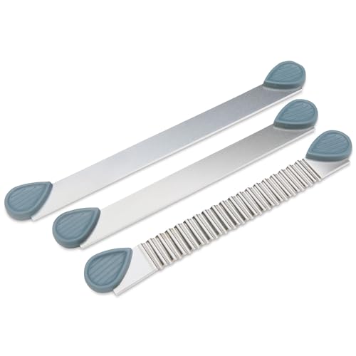 Sculpey 3-Piece Clay Blades, Rigid Wavy & Flexible Stainless-Steel Slicers