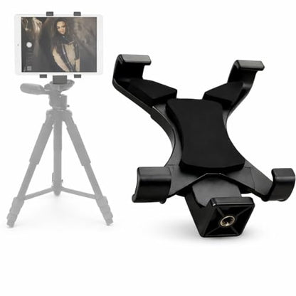 Acuvar Universal Tablet Tripod Mount Holder, Adjustable Stand Adapter for iPad, Samsung Galaxy Tab & Surface, Fits 8–11 Inch Tablets (Vertical & Horizontal), Compatible with Tripods & Monopods