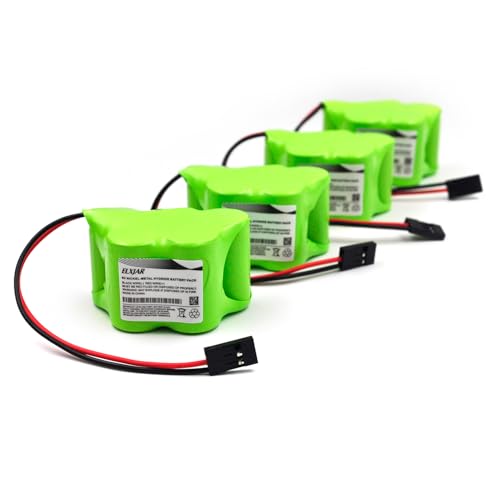 (4-Pack) 6V 1500mAh Ni-MH Receiver Battery with Hitec Connector - color: (4-Pack) 6V 1500mAh 2/3A Trapezoid