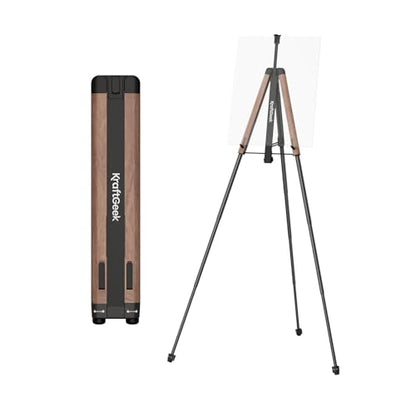 KraftGeek Easel Stand for Painting, 65'' Portable Folding Plein Air Easel - style: 65 Inch-Walnut
