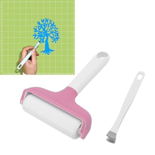 Pssopp Brayer Roller Printmaking Brayers Rubber Roller Brayer Rollers Hard Rubber,Rubber Roller Brayer for Printmaking Ink Wallpapers Stamping Gluing (Pink) - color: Pink