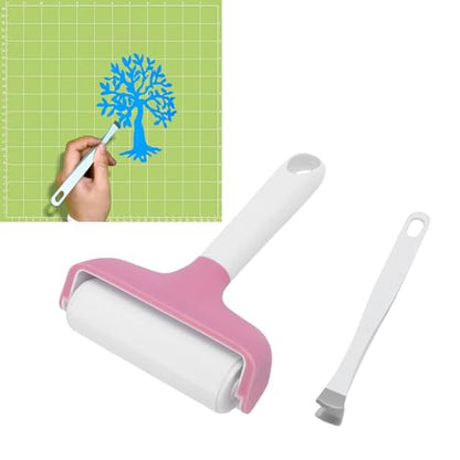 Pssopp Brayer Roller Printmaking Brayers Rubber Roller Brayer Rollers Hard Rubber,Rubber Roller Brayer for Printmaking Ink Wallpapers Stamping Gluing (Pink) - color: Pink