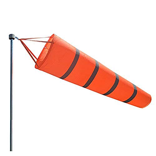 60 Inches Airport Windsock Rip-Stop Outdoor Rainbow Wind Measurement Sock Bag with Reflective Belt