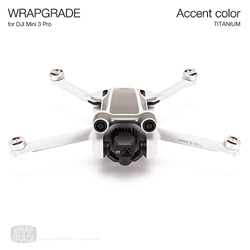 WRAPGRADE Skin Stickers Compatible with DJI Mini 3 Pro | Accent Color (Titanium) - color: Titanium