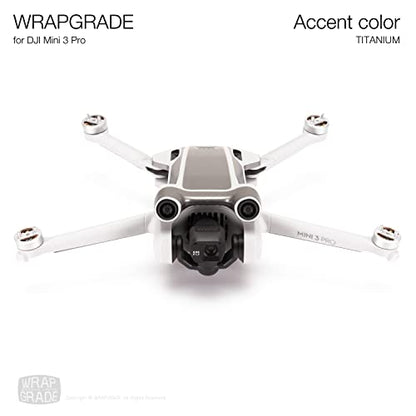 WRAPGRADE Skin Stickers Compatible with DJI Mini 3 Pro | Accent Color (Titanium) - color: Titanium