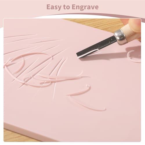 8 Pack Pale Pink Linoleum Blocks 4 x 6 in for Printmaking - size: 4"x6"