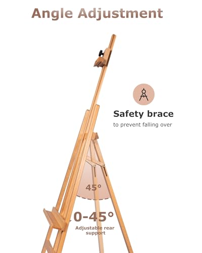 DJAR Adjustable Wooden Painting Art Easel Stand for Artists, Natural
