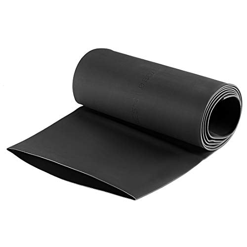 uxcell Heat Shrink Tubing, 80mm Dia 128mm Flat Width 2:1 Rate Shrinkable Tube Cable Sleeve 1m - Black - color: Black, size: 80mm