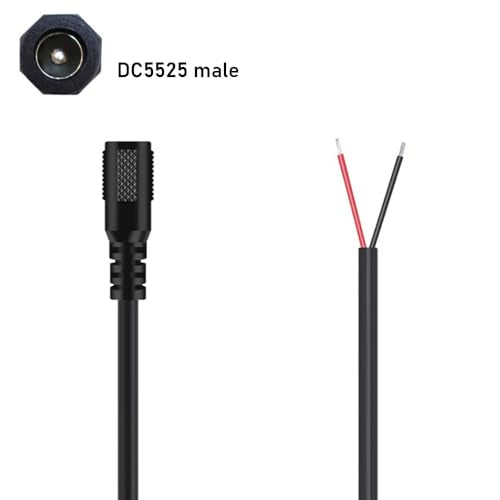 2Pcs 3FT 16AWG DC5.5mm x 2.5mm Female Power Pigtails Cable - style: DC5525 Female