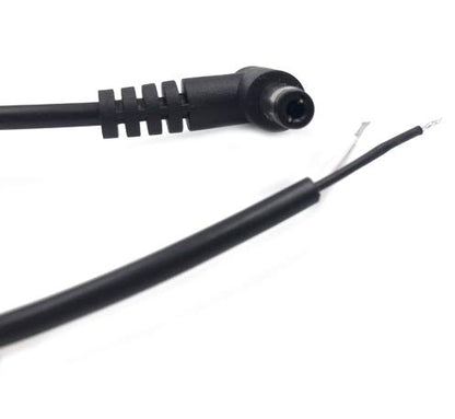 6Pcs 5.5mm x 2.5mm 90 Degree Right Angle DC Power Male Plug Jack to Bare Wire Open End Cable for CCTV DC Power Supply Cable Repair
