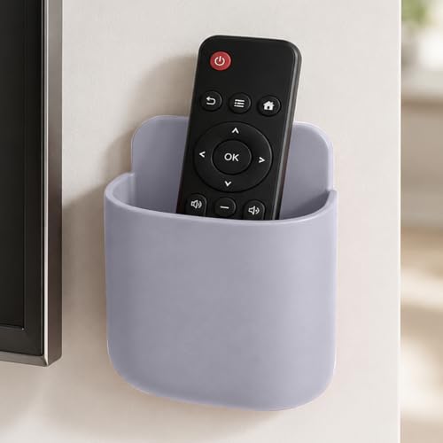 Remote Holder Wall Mount, Bedside TV Remote Storage Box Organizer for Air Conditioner Controller Phone Pen Accessories Home Office - color: Grey