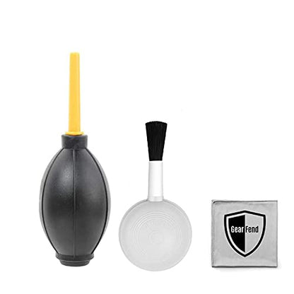 Dust Cleaner Kit Strong Cleaning Air Blower + Soft Brush Blower for Camera & Camcorder, Lens, LCD Screens, etc + Microfiber Cloth
