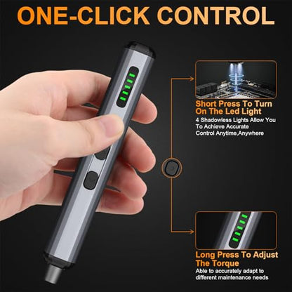 TanSon Mini Electric Screwdriver, 72 In 1 Small Precision Screwdriver Set - color: 72 Grey
