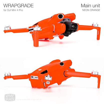 WRAPGRADE Skin Stickers Compatible with DJI Mini 4 Pro | Full Wrap (Neon Orange) - color: Neon Orange