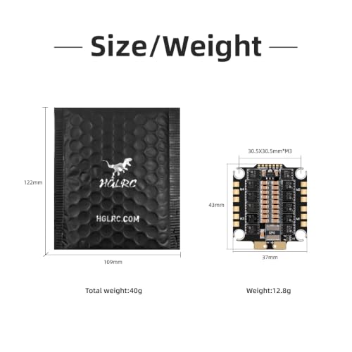 HGLRC 60A V2 6S BLS 2-6S M3 4IN1 ESC, Supports DShot600/300 Digital Protocols for FPV Racing Drone
