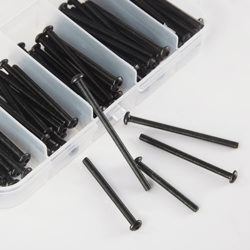M3 x 20mm 25mm 30mm 35mm 40mm Button Head Socket Cap Screws Bolts, 10.9 Grade Alloy Steel, Black Oxide Finish, Metric Allen Hex Drive, Fully Threaded, Assortment Kit 100Pcs - size: Button M3x20-40 mm