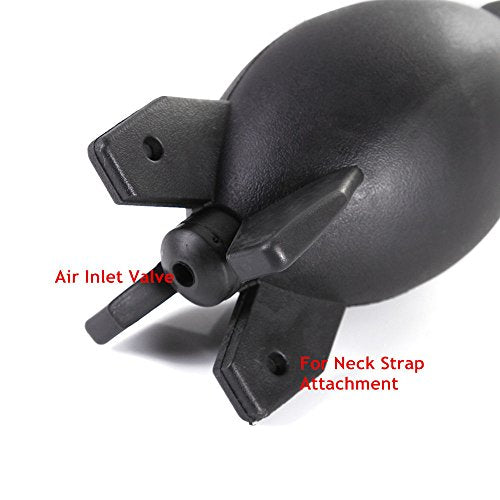 FocusFoto PRO 6.6 Inch Rubber Rocket Air Blower Duster Cleaner Dust Cleaning for DSLR Camera CCD Lens Keyboard Black - color: Black