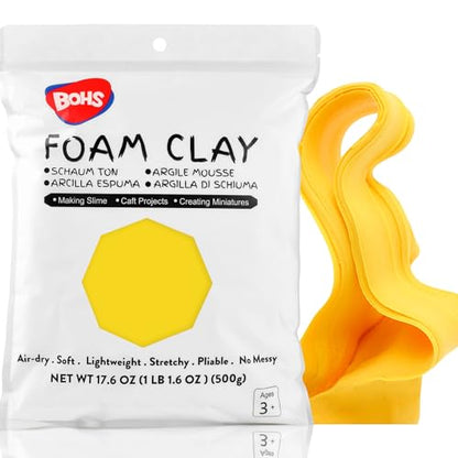 BOHS Foam Clay, Yellow Air Dry Modeling Clay, 1.1 lb - color: Yellow, size: 500 g