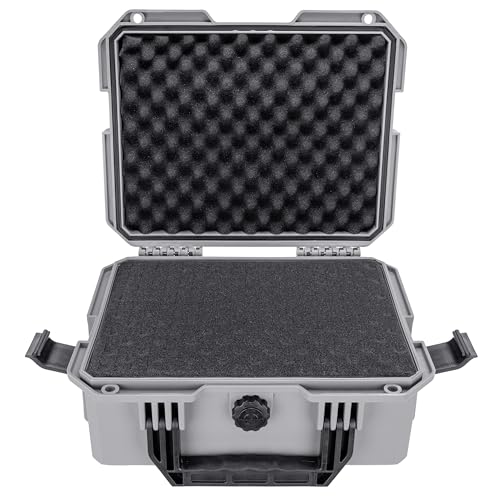 Eylar 13.8" Intact Series Compact Hard Camera Case, Lightweight and Durable Stacker Design with Foam - color: Gray