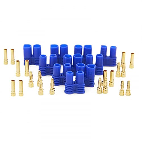 10Sets EC2 Battery Connector RC Adapter Gold-Plated 2.0MM 2MM Banana Plug Bullet Connector for RC Lipo Battery - size: EC2