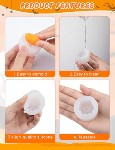 16 Pcs Mini Pumpkin Resin Mold, 3D Simulation Miniature Pumpkins Molds - color: 16 Pcs Pumpkin White