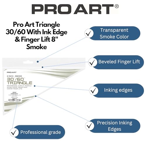 Pro Art 8-Inch 30/60-Degree Triangle, Smoke - color: Smoke, size: 8-inch, 30/60 Degrees