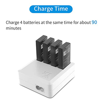 Battery Charger for DJI Ryze Tello and Tello EDU Drone,4 in 1 Rapid Charging Hub