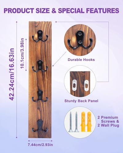 UCEC 5+1 Pack Linocut Wood Carving Tools Set Linoleum Hand Wood Carving Kit & Vertical Key Holder Wall Mount with Hooks