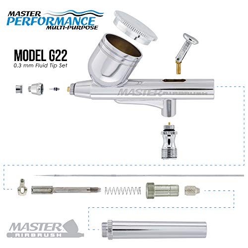Master Airbrush Cool Runner II Deluxe Airbrush System Kit, 24 Acrylic Paint