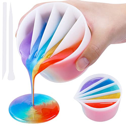 NiArt 5-Channel Silicone Split Cup for Paint Pouring, Resin, Fluid Art