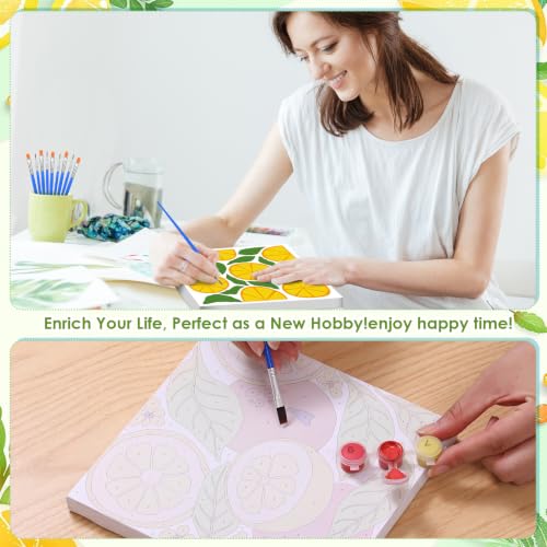 RoundFunny 8 Set Paint by Numbers Drawing Kit for Adults,Summer Fruit - style: Summer Fruit