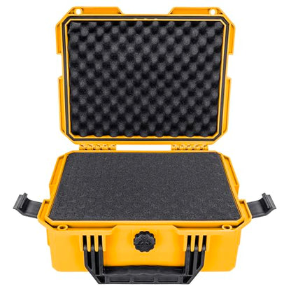 Eylar 13.8" Intact Series Compact Hard Camera Case, Lightweight and Durable Stacker Design with Foam - color: Yellow