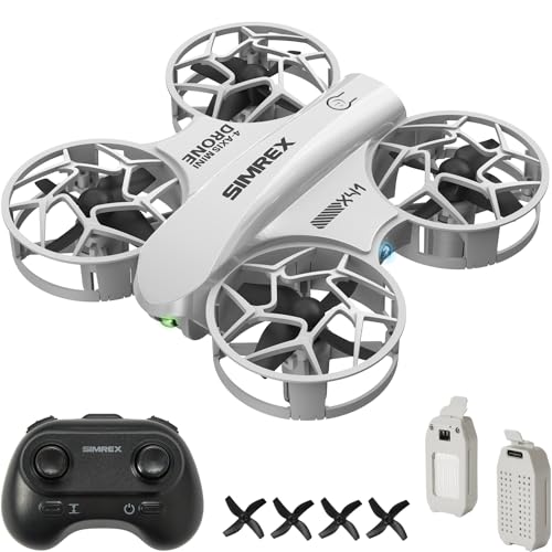 SIMREX Mini Drone for Kids with 360° Flip & LED Lights — RC Quadcopter, Altitude Hold, One Key Takeoff/Landing, 3 Speed Modes, Headless Mode, Toy Gift for Beginners Ages 6+(Gray) - color: Gray